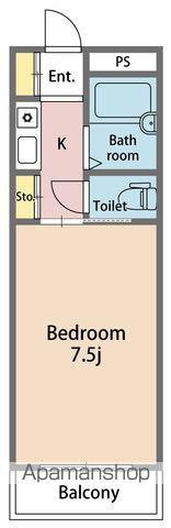 サクラメントハウス(1K/4階)の間取り写真