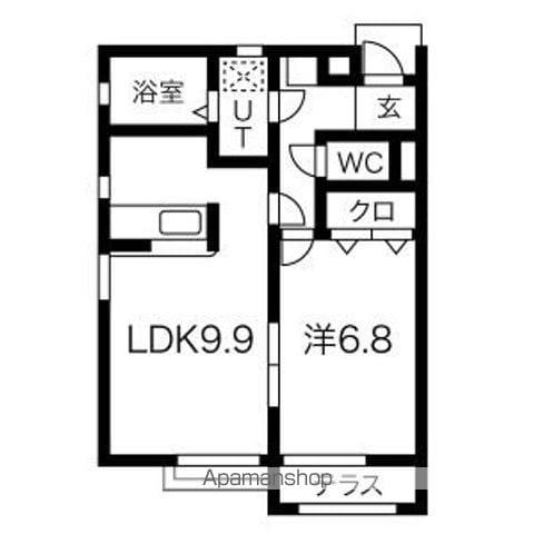 アトリオ(1DK/1階)の間取り写真