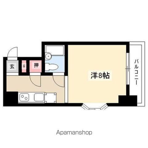 ベルネージュ(ワンルーム/3階)の間取り写真