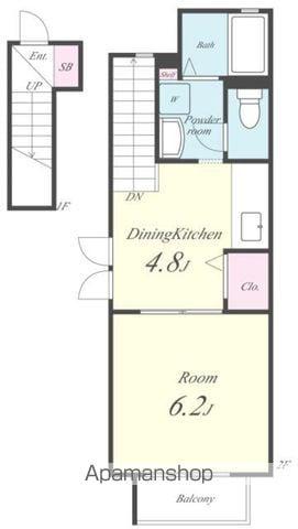 パル151(1DK/2階)の間取り写真