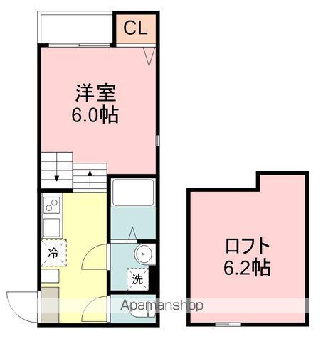 ハーモニーテラス旭ヶ丘(1K/1階)の間取り写真