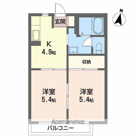 カーサフェリスA棟(2K/2階)の間取り写真