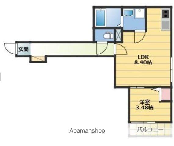 GAIA櫛原(1LDK/3階)の間取り写真