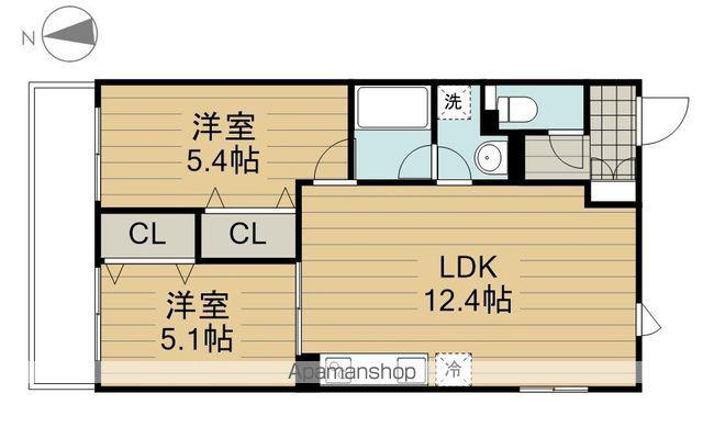 コンフォート箱根ヶ崎(2LDK/2階)の間取り写真