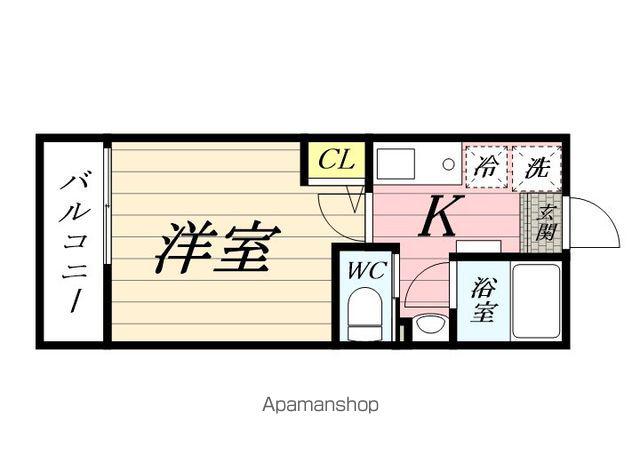 LUXE MAISON HEIAN(1K/2階)の間取り写真