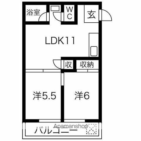 コーポ小池(2LDK/2階)の間取り写真