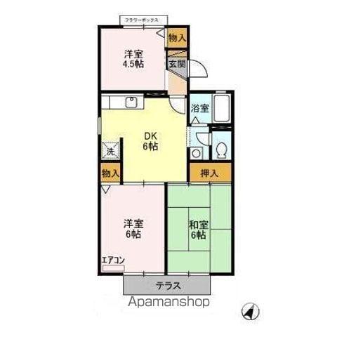 ロイヤルタウン泉D(3DK/1階)の間取り写真