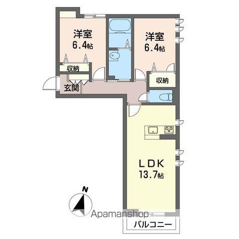 ベルツリー緑町(2LDK/1階)の間取り写真