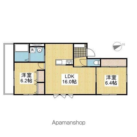 MKO中須賀D棟(2LDK/2階)の間取り写真