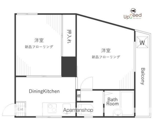 アーバンパレス千駄木(2DK/4階)の間取り写真