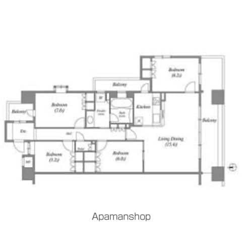 LASANTE東白壁(4LDK/3階)の間取り写真
