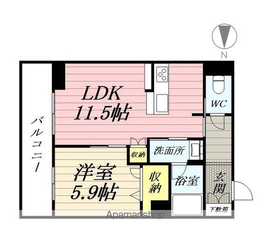 セリージャ デ トーア(1LDK/4階)の間取り写真