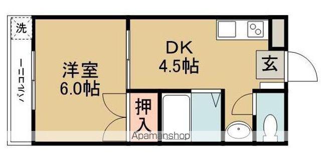 ヴィラコートピジョン(1DK/3階)の間取り写真