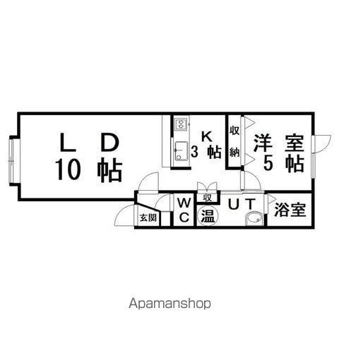 ROSSO A棟(1LDK/1階)の間取り写真