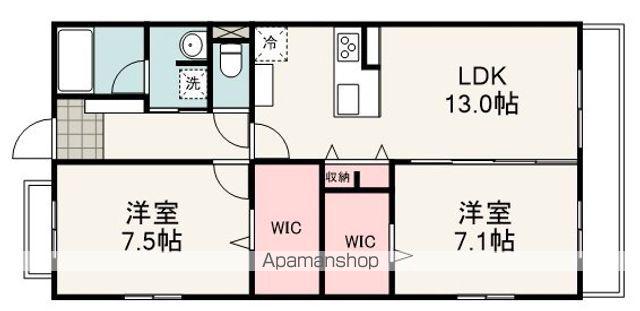 メゾンド・トラスト稲川(2LDK/3階)の間取り写真
