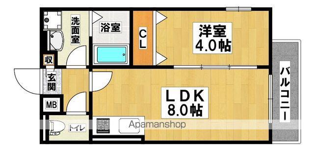 ALEGRIA北助松サウス(1LDK/2階)の間取り写真
