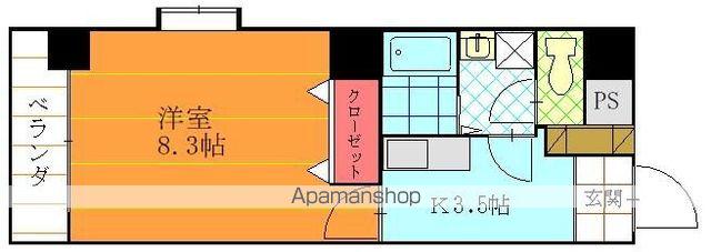 ブルーランド本町(1K/3階)の間取り写真