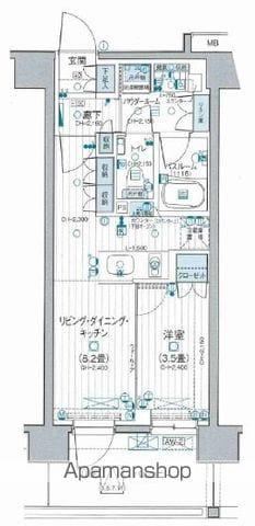 デュオステージ立川錦町(1LDK/2階)の間取り写真