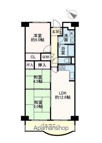 サンコーポ浦安E棟(3LDK/3階)の間取り写真