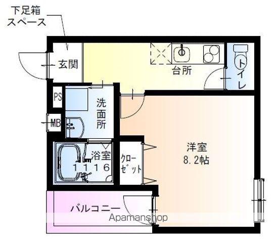 フジパレス平野郷 Ⅲ番館(1K/1階)の間取り写真