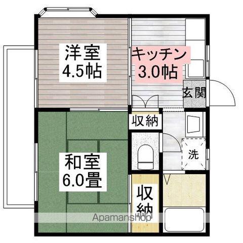 ハイツ大澤(2K/2階)の間取り写真
