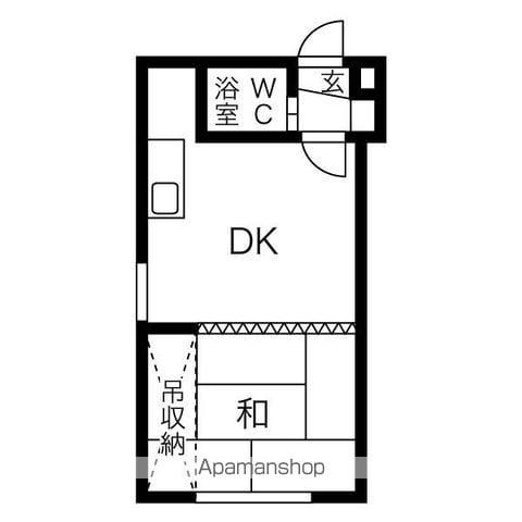 第3エビスビル(1DK/3階)の間取り写真