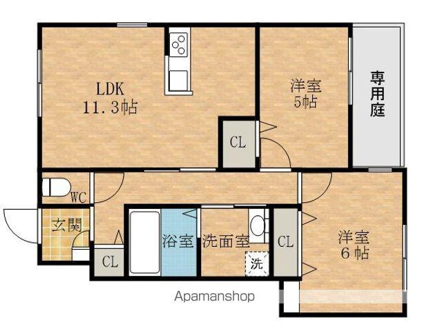 フォレストメゾンデュオ(2LDK/1階)の間取り写真
