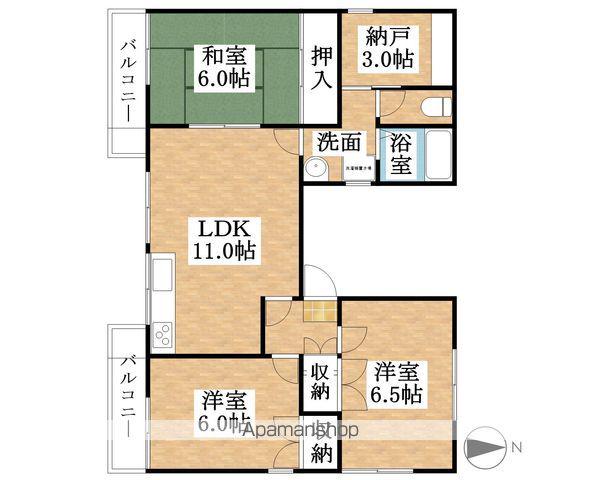 アベニュー11 A棟(3SLDK/2階)の間取り写真