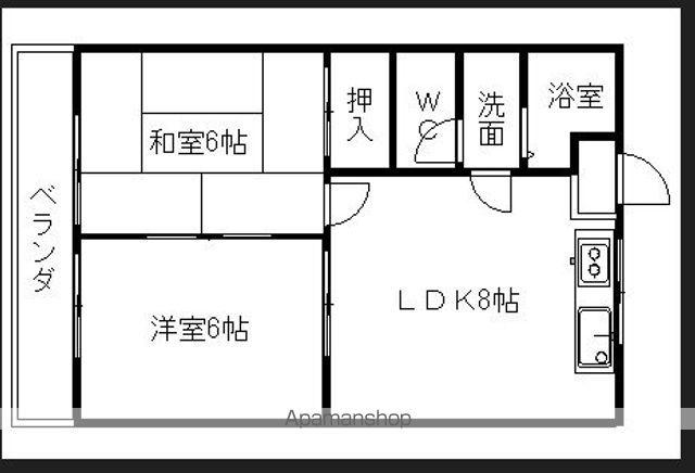 メゾンヴェステン(2DK/2階)の間取り写真