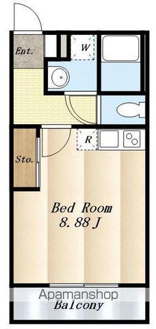 ヒルズ豊田(ワンルーム/2階)の間取り写真