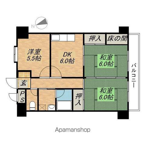 グランパレス南海(3DK/3階)の間取り写真