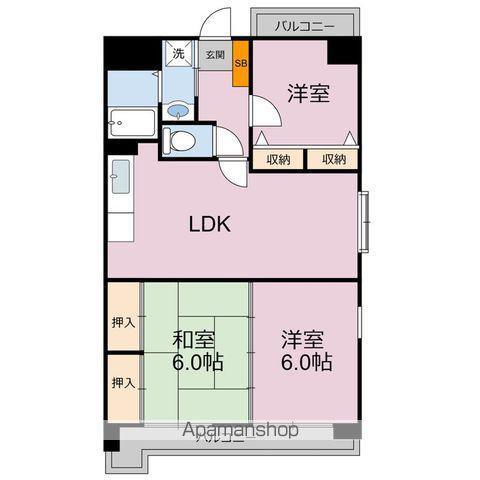 アムール春日公園(3LDK/8階)の間取り写真