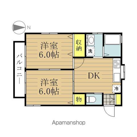 ハイツとき帆(2DK/2階)の間取り写真