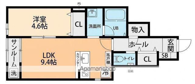 グレイス中木戸Ⅰ(1LDK/1階)の間取り写真