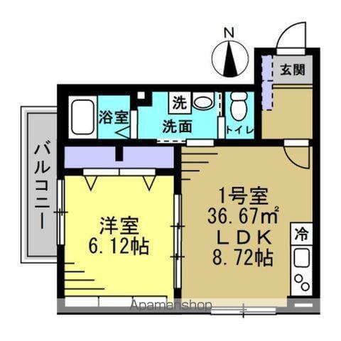 セミカ葛城Ⅱ(1LDK/3階)の間取り写真