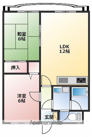 ベルハウス布施屋(2LDK/2階)の間取り写真