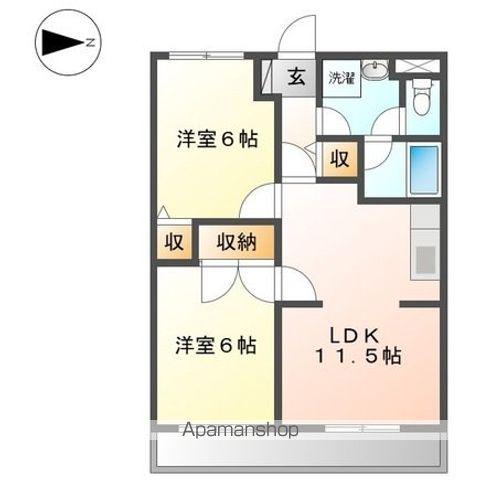 ブリズ・ラヴィーヌ(2LDK/2階)の間取り写真