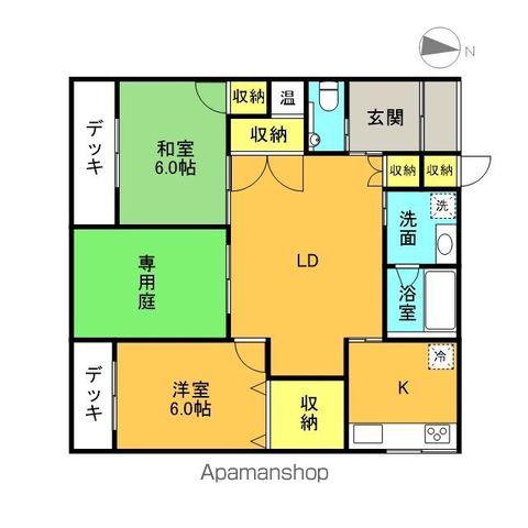 福島県郡山市 1階建 築19年(2LDK)の間取り写真