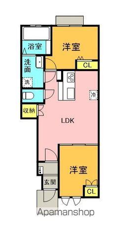 OPUS ONE DOI(2LDK/1階)の間取り写真