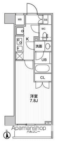 THERESIDENCE神楽坂Ⅰ(1K/6階)の間取り写真