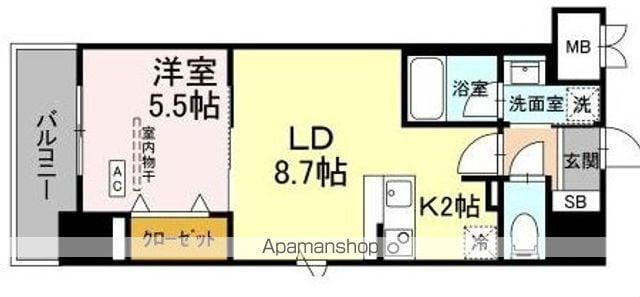 BULL HOUSE(1LDK/4階)の間取り写真