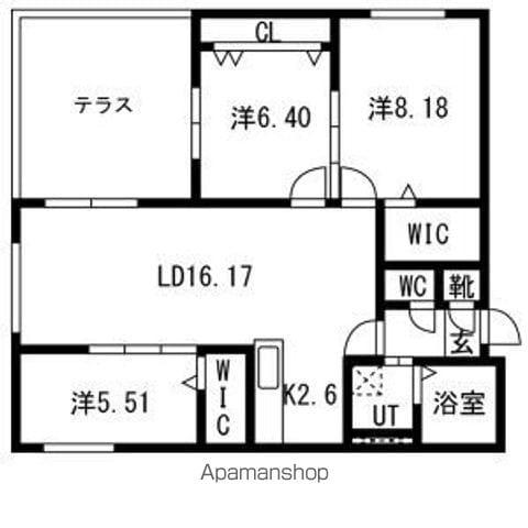 CIEL幌平橋Ⅱ(3LDK/1階)の間取り写真