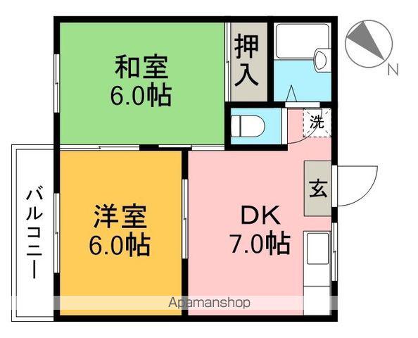 フォーブル田中(2DK/2階)の間取り写真