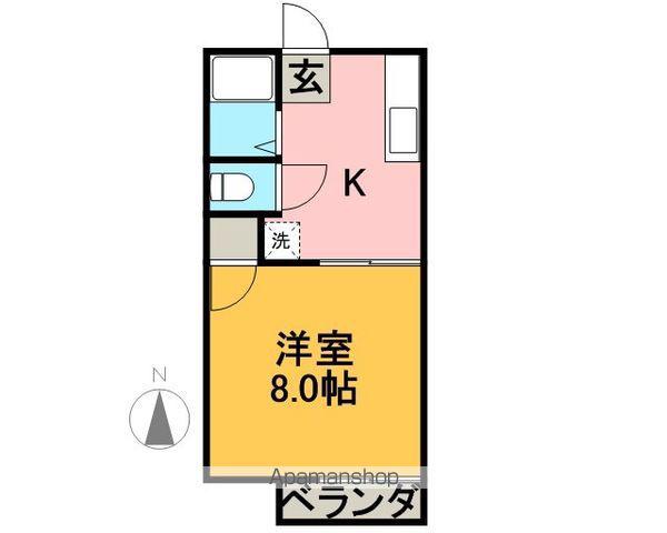 ラフォーレ旭(1K/2階)の間取り写真