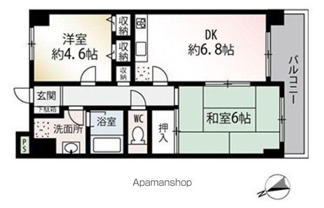 フォレスタ井土ヶ谷Ⅱ(2DK/1階)の間取り写真