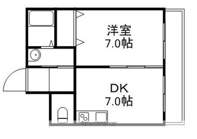 ハイフィールド88(1DK/5階)の間取り写真