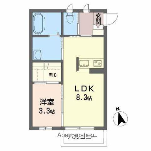 ヴィラ西中央(1LDK/2階)の間取り写真