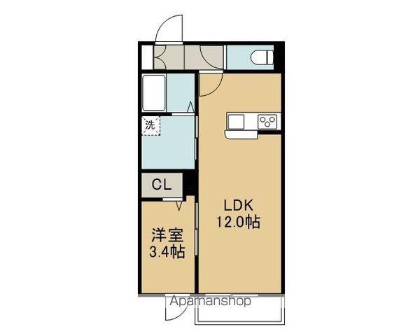 CLARIS SUMIYOSHI B(1LDK/3階)の間取り写真