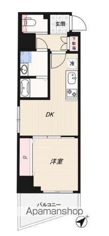 ジェノヴィア水天宮前2スカイガーデン(1DK/4階)の間取り写真