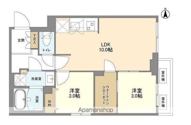 ウェルスクエア新高円寺(2LDK/2階)の間取り写真